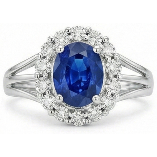 echter oval diamant 2.40Karat ring Vorderansicht