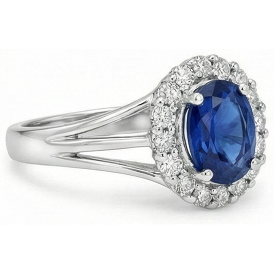 echter oval diamant 2.40Karat ring Seitenansicht