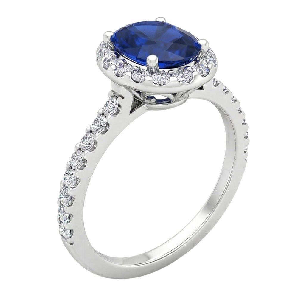 echter oval diamant 3.50Karat ring Draufsicht