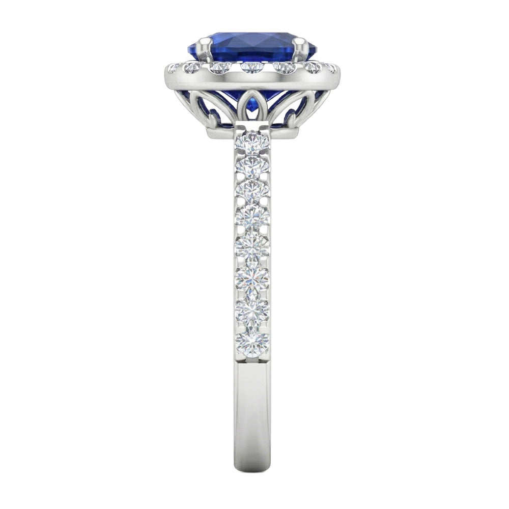 echter oval diamant 3.50Karat ring Profilansicht