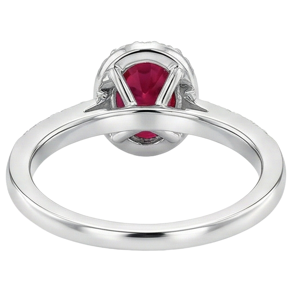 echter oval rubin 3.85Karat ring auf Weiß