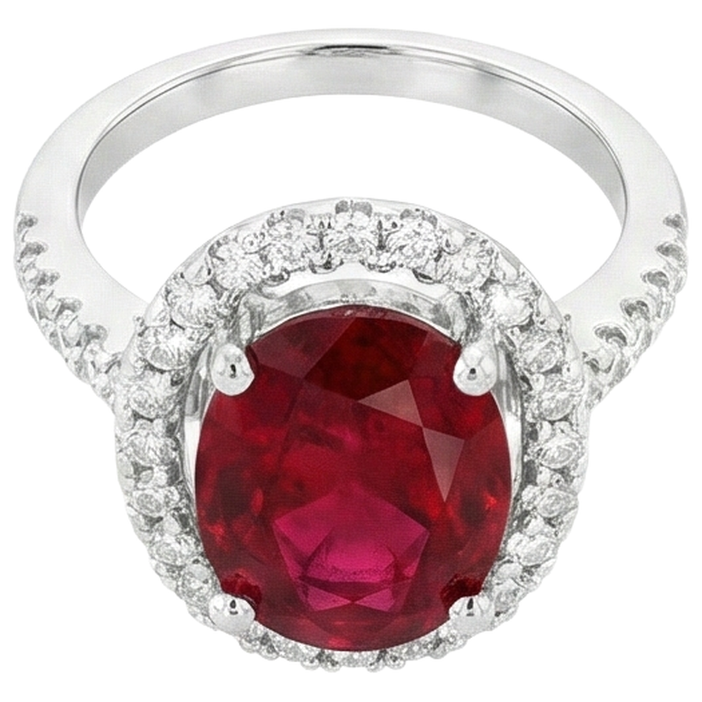 echter oval rubin 7Karat ring Seitenansicht