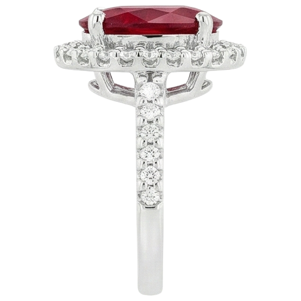 echter oval rubin 7Karat ring Draufsicht