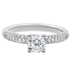 Solitär mit Akzent Echt Aus der Erde Abgebauter Natürlicher Diamanten 3,20 Karat Ehering Weißgold 14K