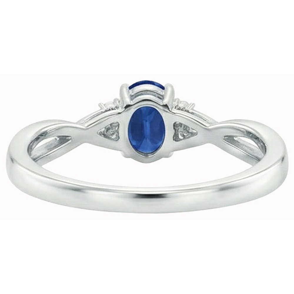 Solitär mit Akzenten 1.80 Kt. Sri Lanka Blauer Saphir-Aus der Erde Abgebauter Natürlicher Diamanten-Ring