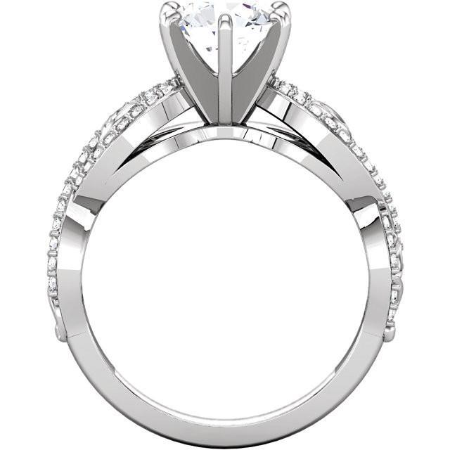 Solitär mit Akzenten 2,11 Karat runder Echt Diamant Fancy Ring WG 14K