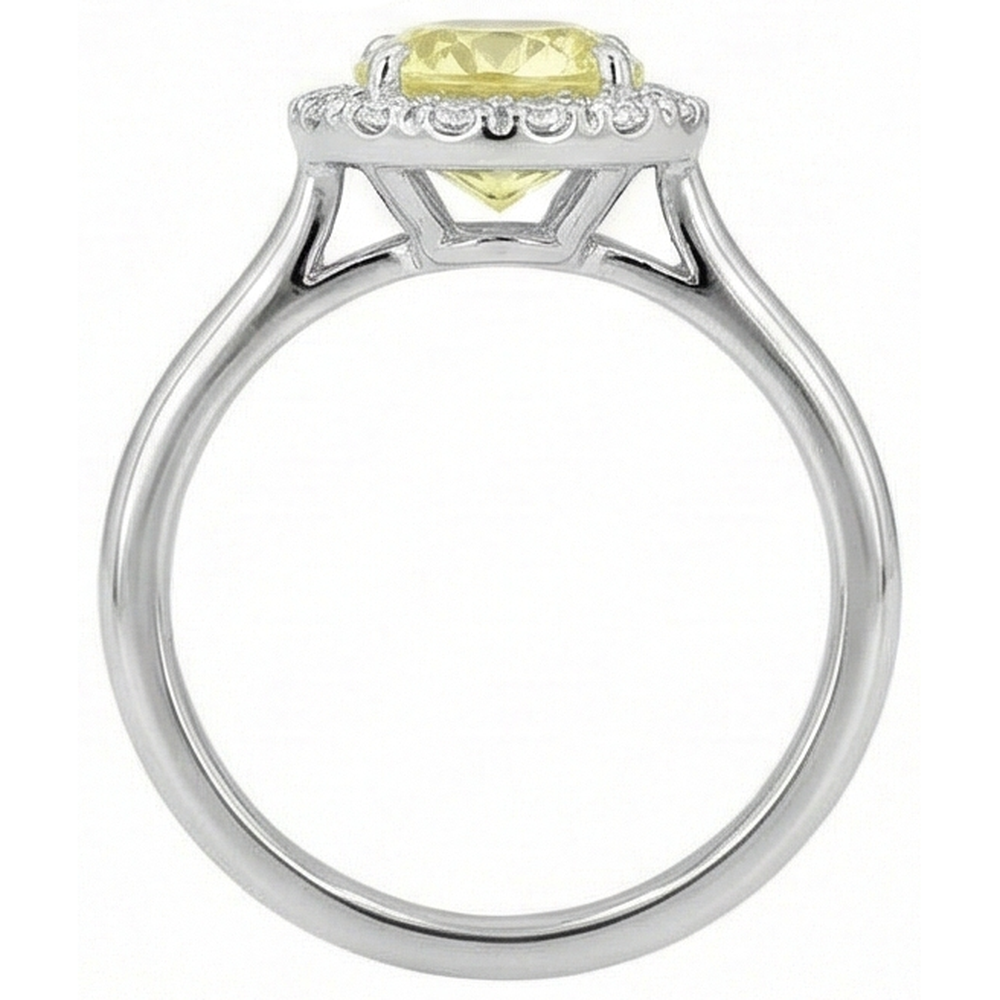 Solitär mit Akzenten 4 Karat Gelber Saphirring Weißgold 14K