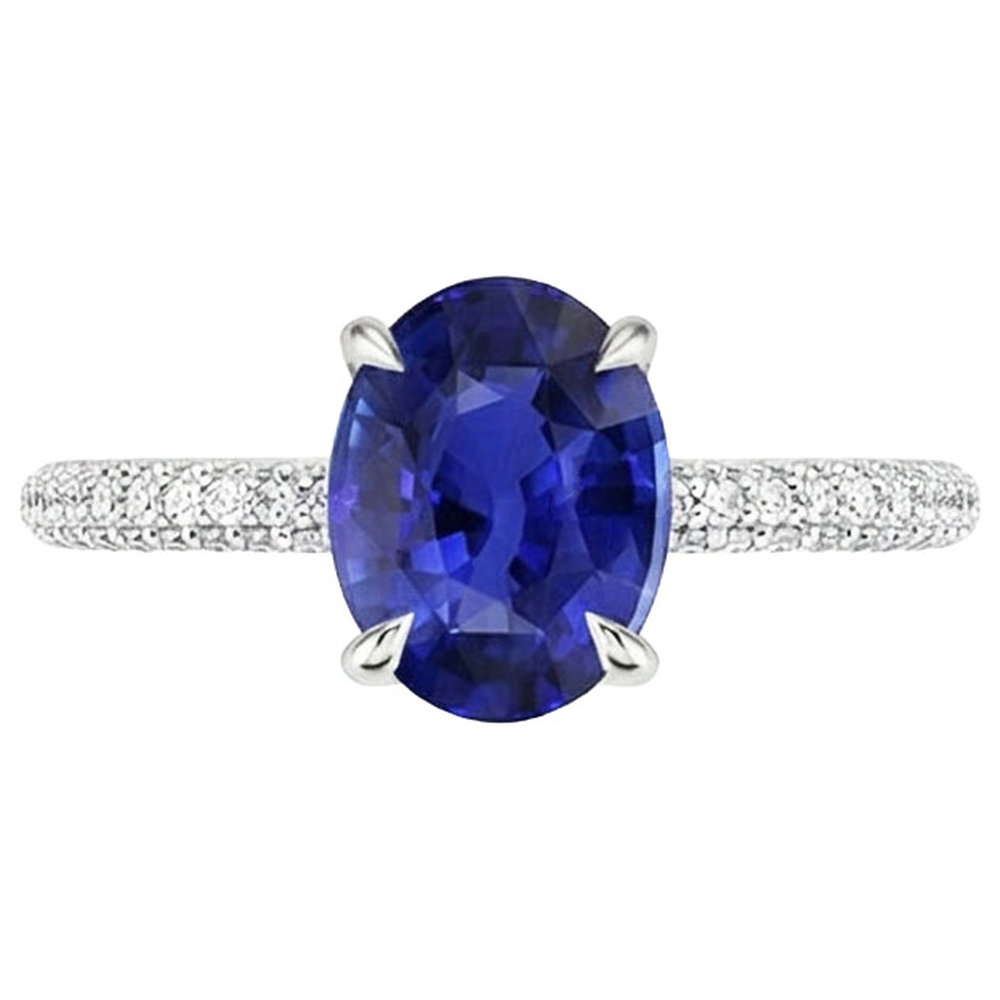 echter oval diamant 5.25Karat ring Profilansicht