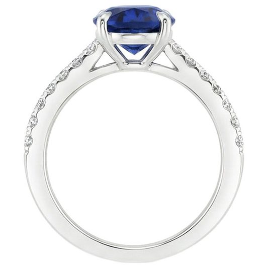 echter oval diamant 4Karat ring Seitenansicht