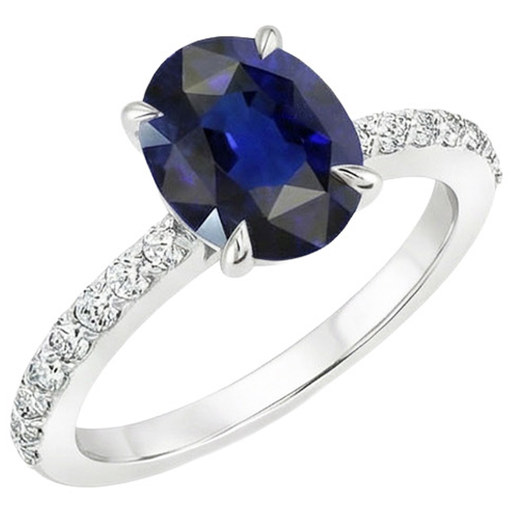 echter oval diamant 4Karat ring Draufsicht