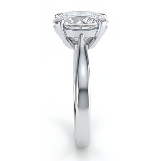 Solitär Oval 2.50 Karat Echt Aus der Erde Abgebauter Natürlicher Diamant-Verlobungsring 14K Weißgold