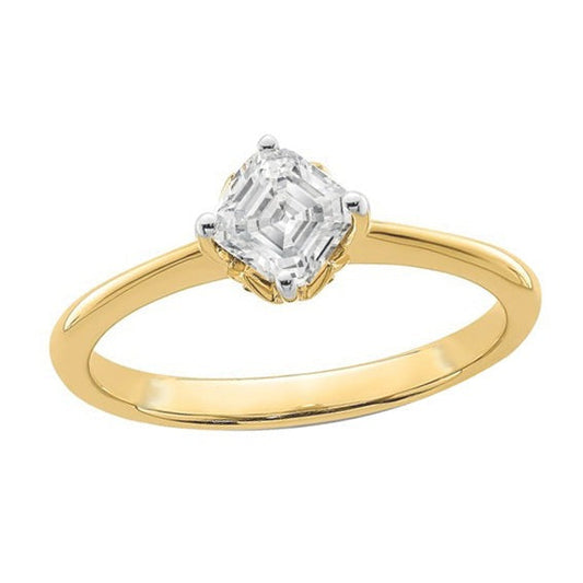 Solitärring Asscher alter Bergmann Echt Diamant Two Tone 2 Karat Gold