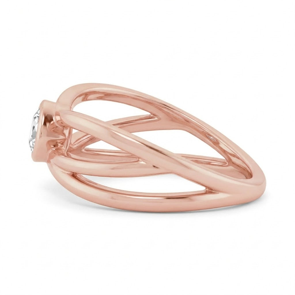 echter pear diamant 2Karat ring Draufsicht
