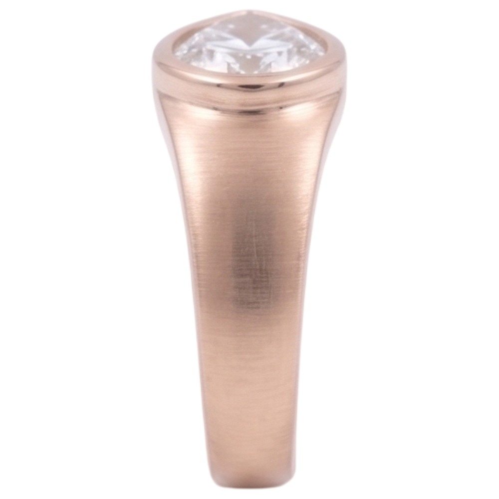 Solitärring Birne Echt Aus der Erde Abgebauter Natürlicher Diamant 2 Karat Roségold Holzmaserung Metall
