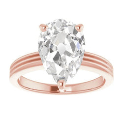 Solitärring Birne alter Bergmann Echt Diamant Krappen Set 5 Karat Gold