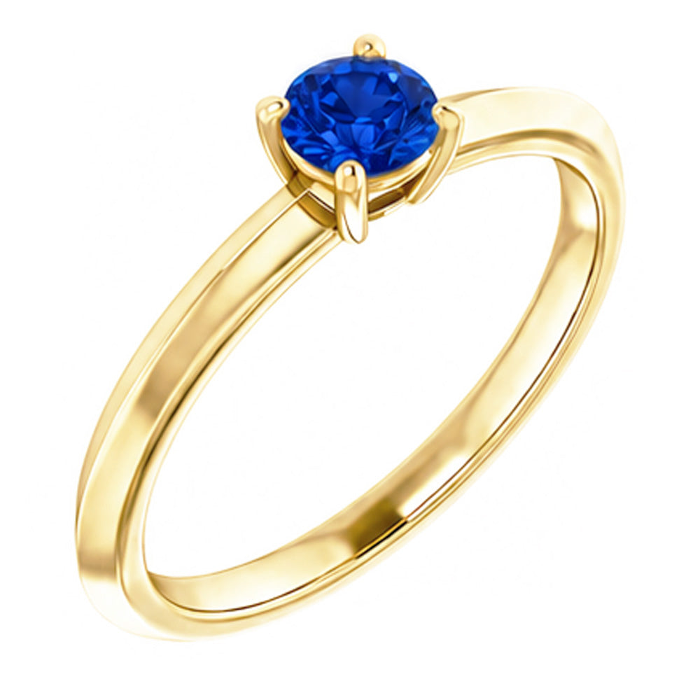 Solitärring Blauer Saphir 1,25 Karat Gelbgold 14K Schmuck