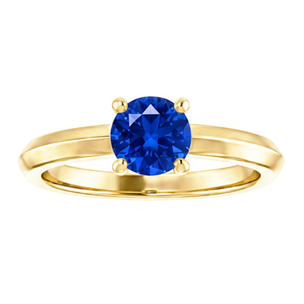 Solitärring Blauer Saphir 1,25 Karat Gelbgold 14K Schmuck