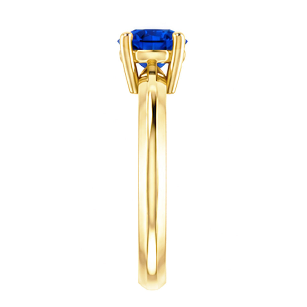 Solitärring Blauer Saphir 1,25 Karat Gelbgold 14K Schmuck