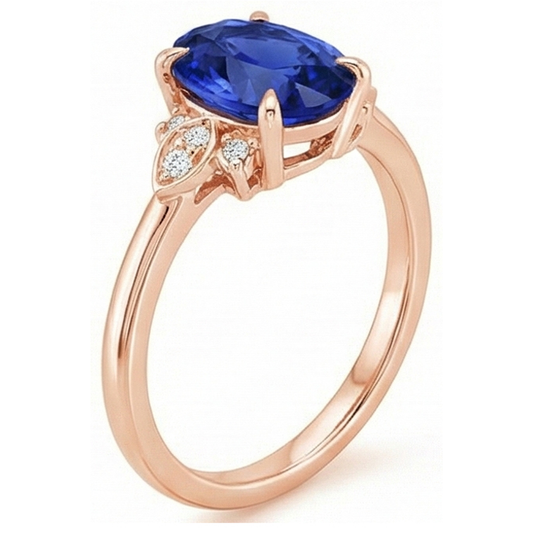 echter oval diamant 4Karat ring Seitenansicht