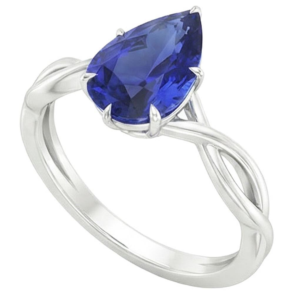 echter pear diamant 2.50Karat ring Detailansicht