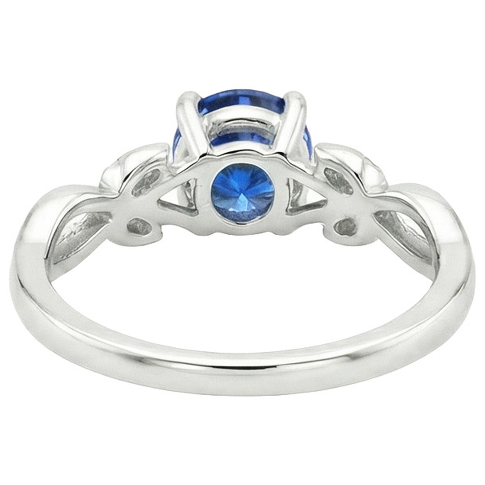 Solitärring Natürlicher blauer Saphir Split Shank Leaf Style 2 Karat