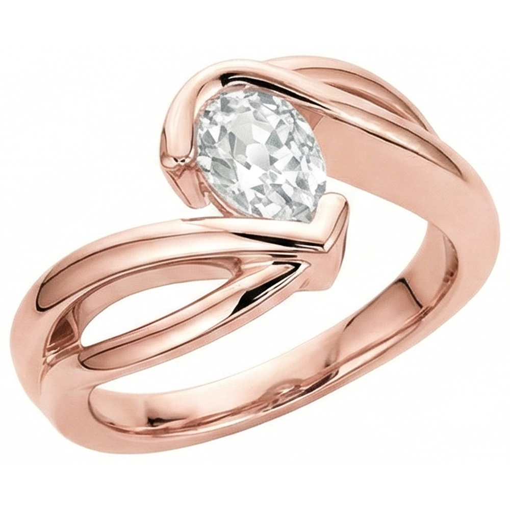 echter pear diamant 2.25Karat ring Seitenansicht
