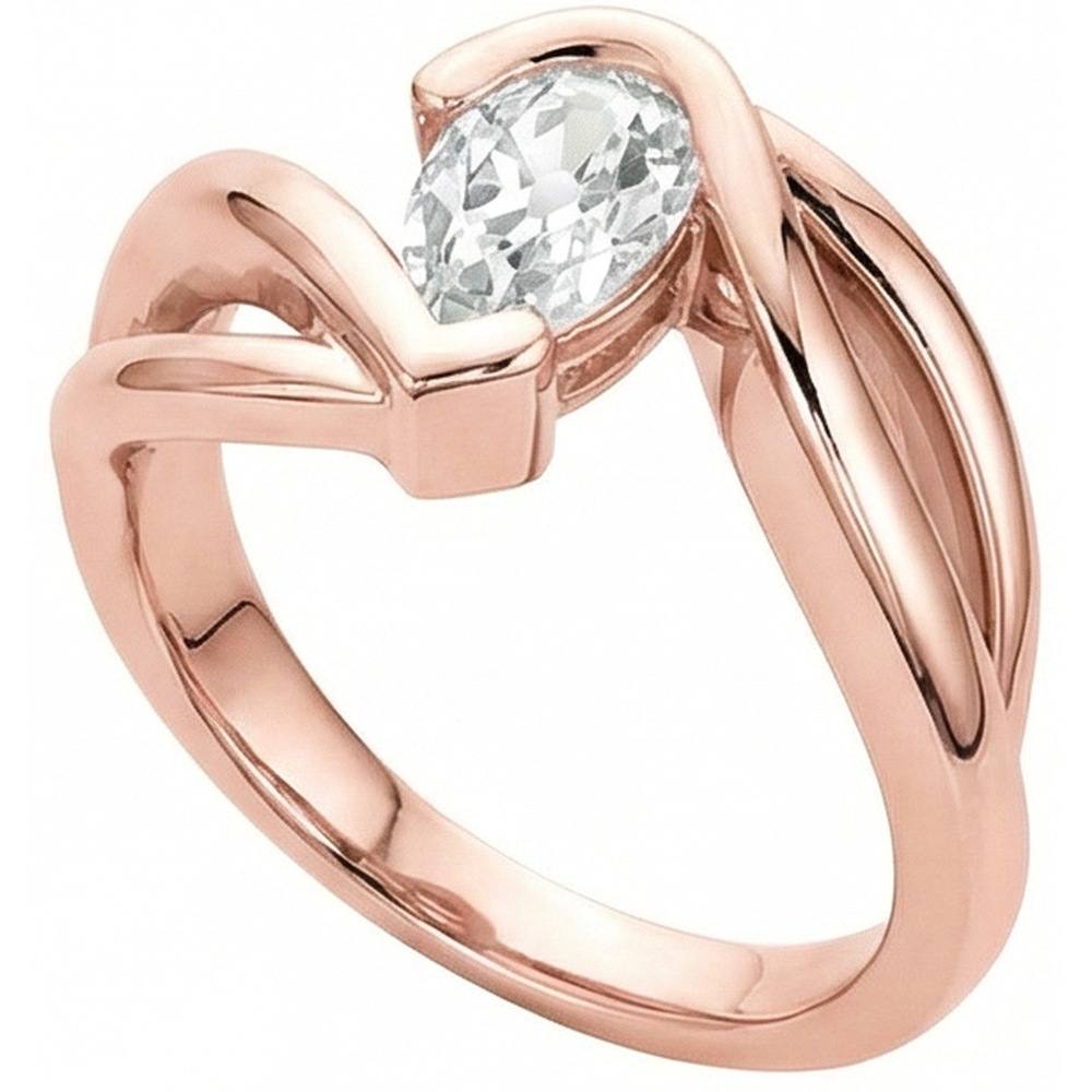 echter pear diamant 2.25Karat ring Detailansicht