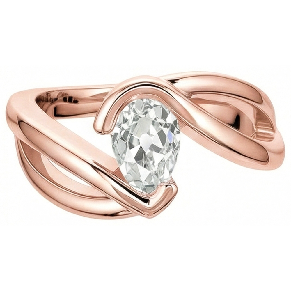 echter pear diamant 2.25Karat ring Draufsicht