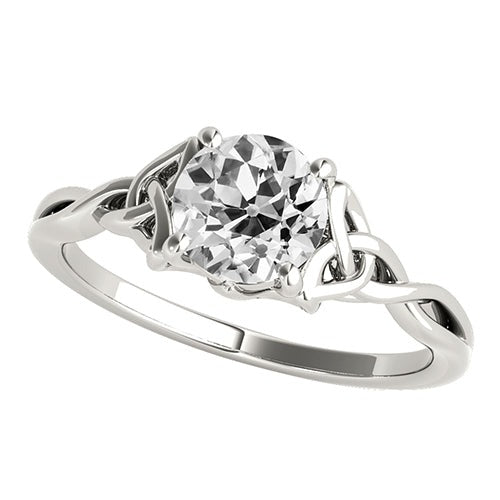 Solitärring Old Cut Echt Diamant Trinity Knot Infinity Style 2 Karat