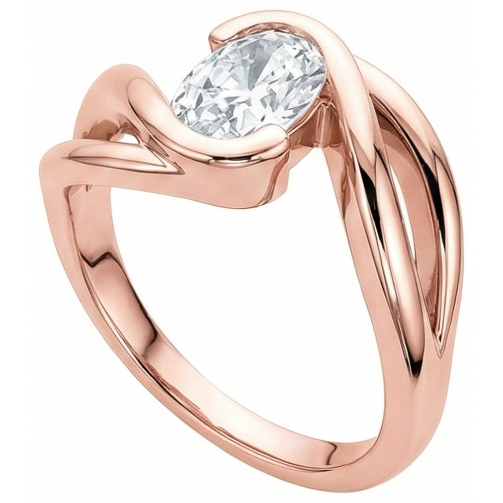 echter oval diamant 3.75Karat ring Seitenansicht