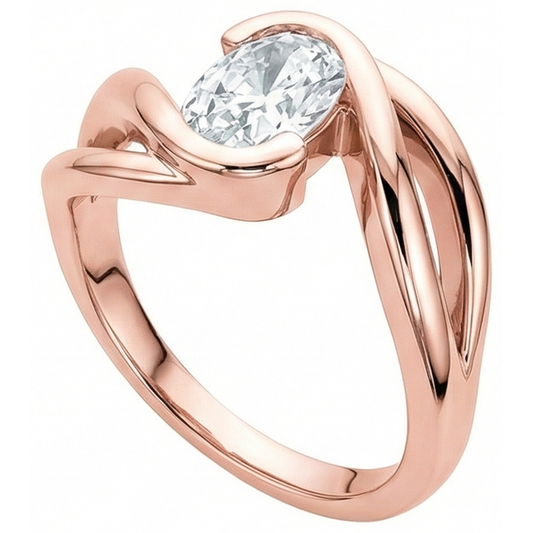 echter oval diamant 3.75Karat ring Seitenansicht