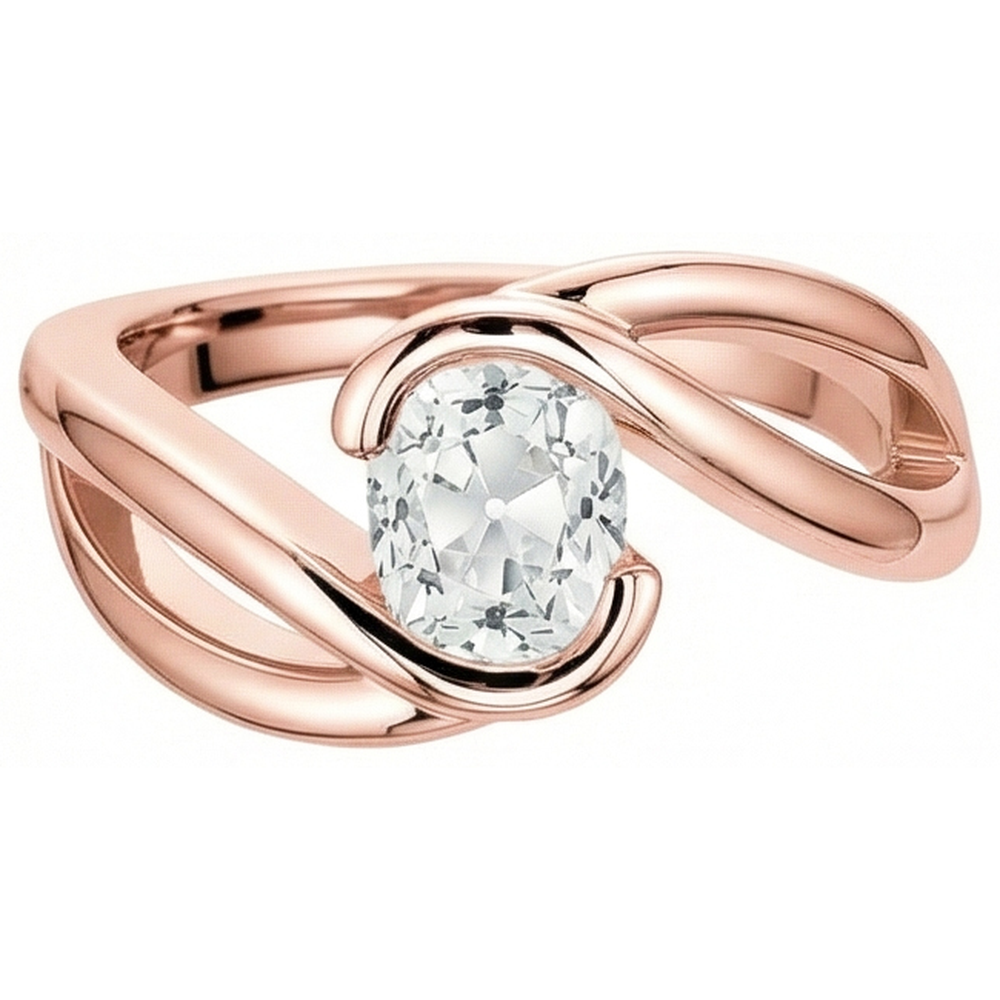 echter oval diamant 3.75Karat ring Detailansicht