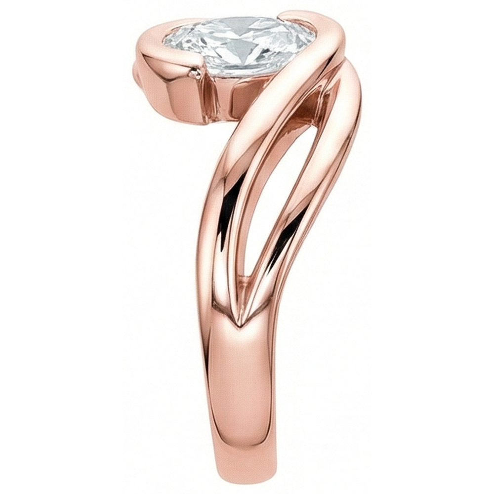 echter oval diamant 3.75Karat ring Draufsicht
