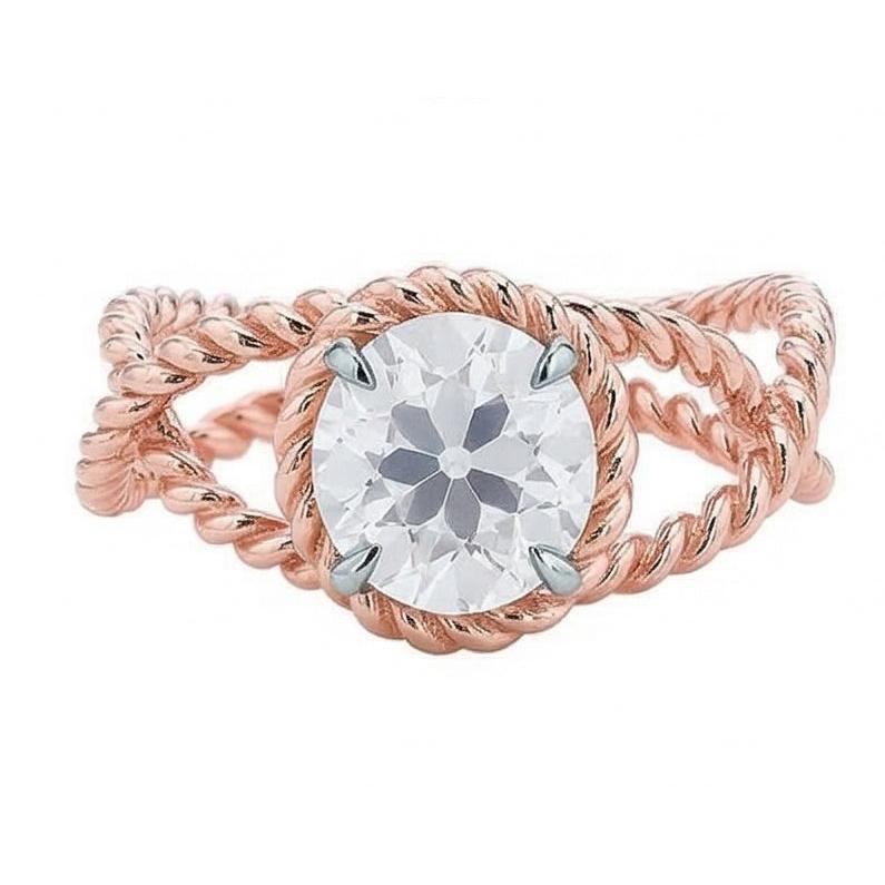 echter round diamant 1Karat ring Seitenansicht