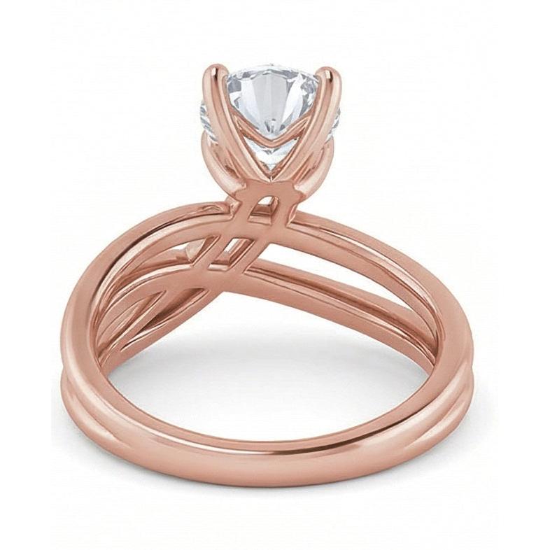echter round diamant 2Karat ring Profilansicht
