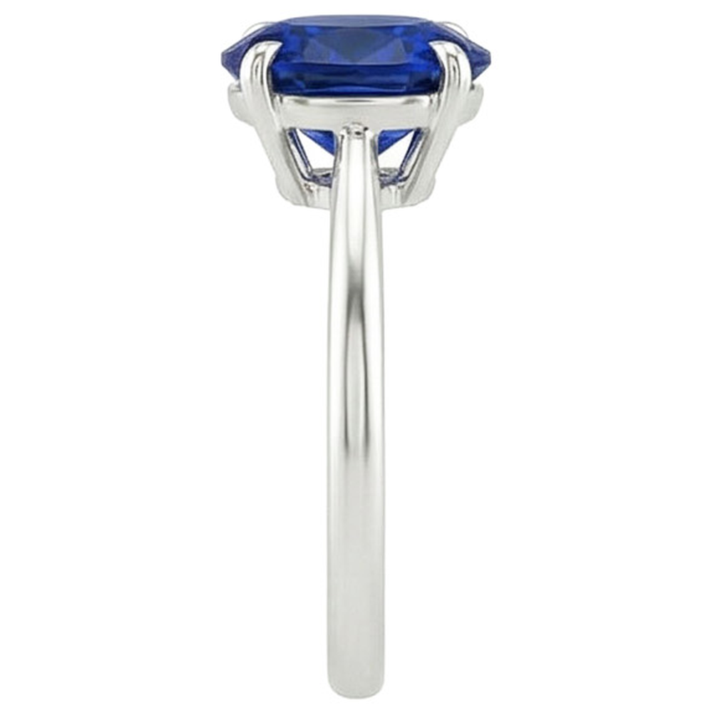 Solitärring Oval Cut Ceylon Saphir 2,50 Karat Zinken-Set