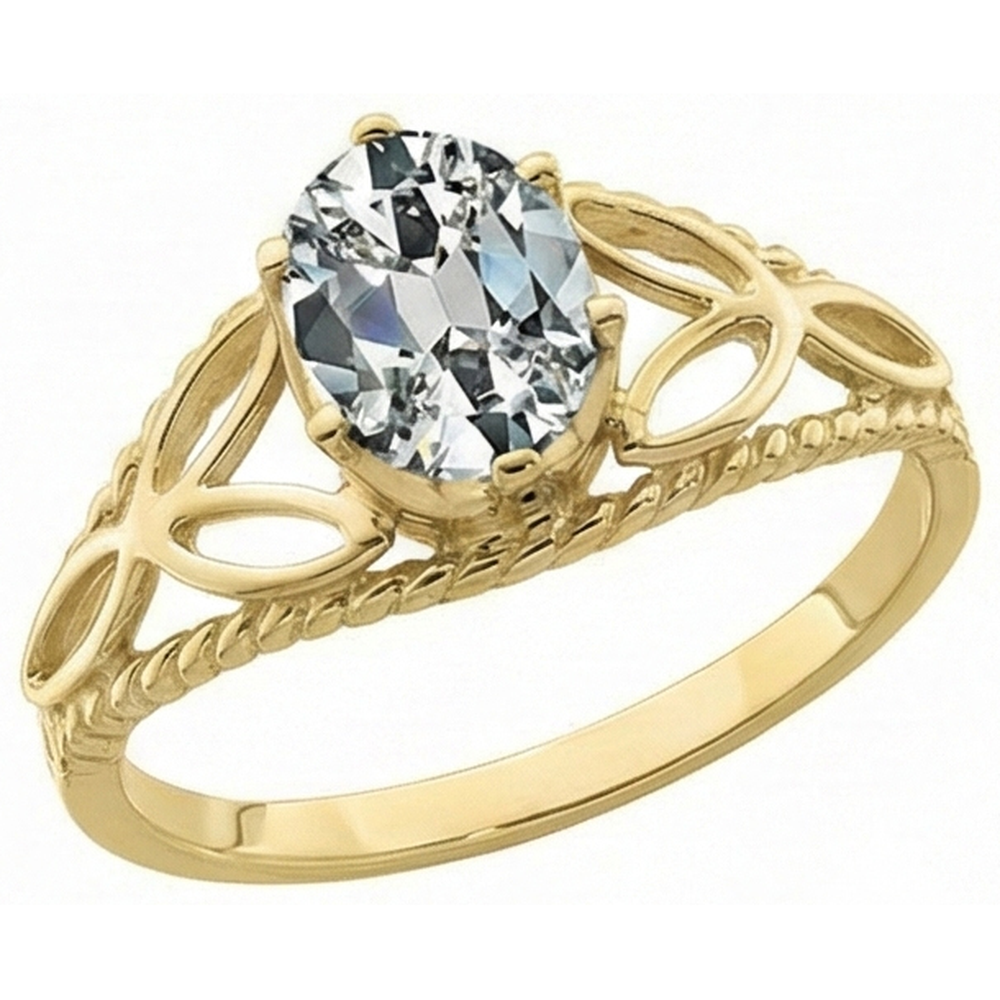 echter oval diamant 3Karat ring Seitenansicht