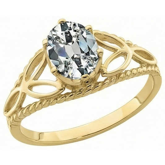 echter oval diamant 3Karat ring Seitenansicht