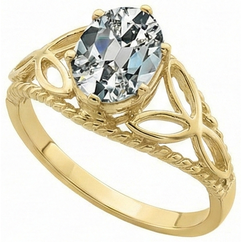 echter oval diamant 3Karat ring Detailansicht