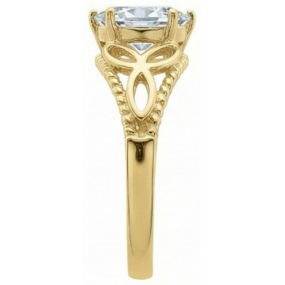 echter oval diamant 3Karat ring Profilansicht