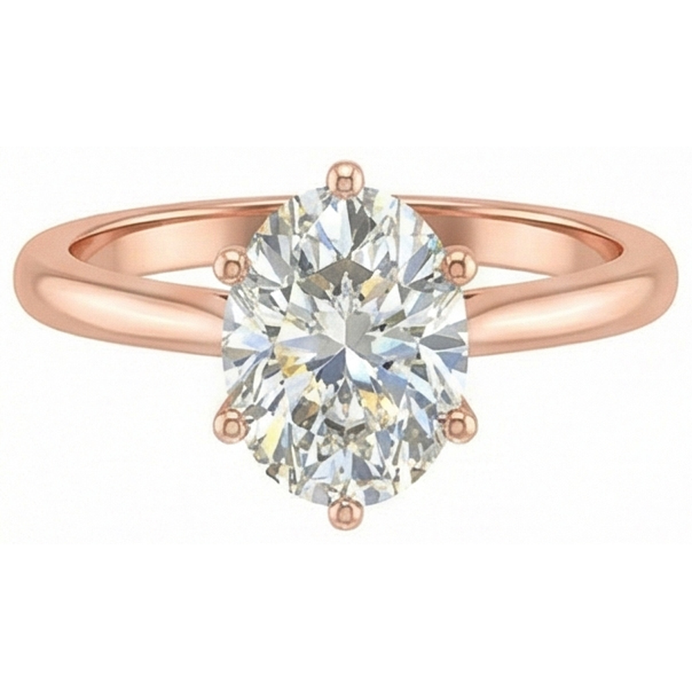 echter oval diamant 3Karat ring Seitenansicht