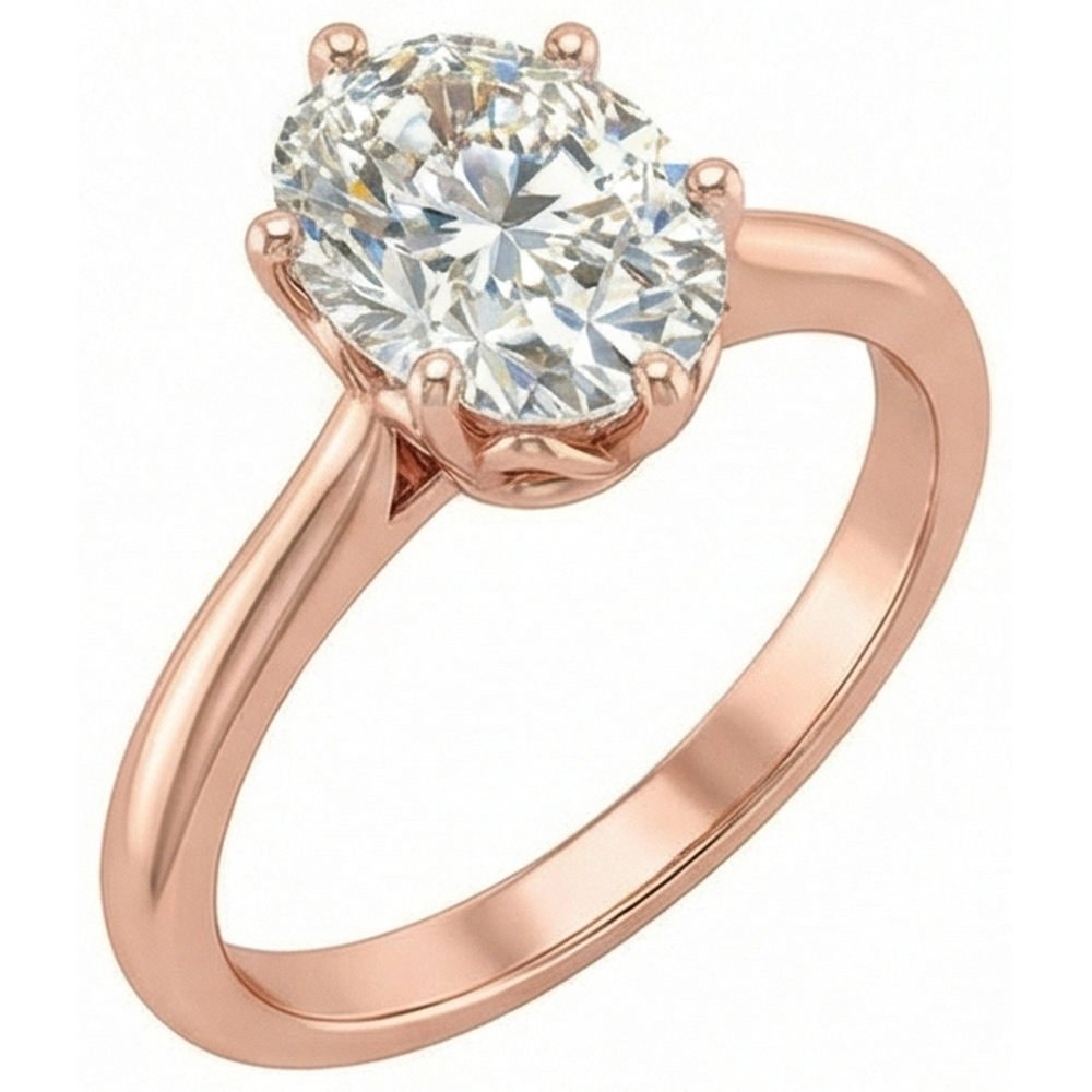 echter oval diamant 3Karat ring Detailansicht