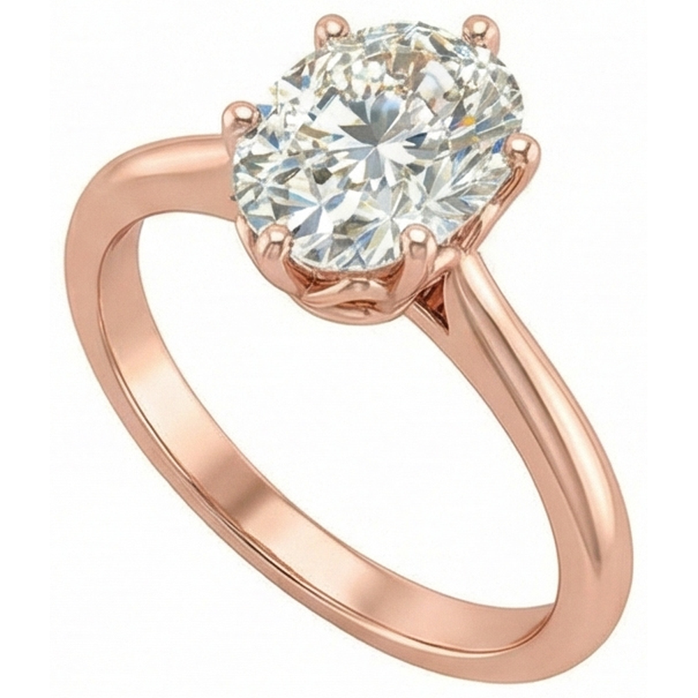 echter oval diamant 3Karat ring Draufsicht