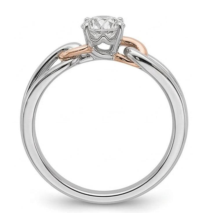 Solitärring Rund alter Bergmann Echt Natürlicher Diamant ( nicht im Labor gezüchtet ) Split Shank Zweifarbiges 1 Karat