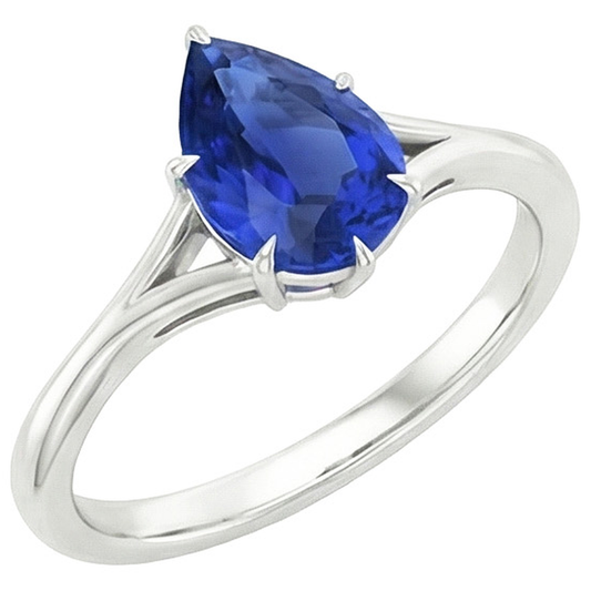 echter pear diamant 2.50Karat ring Detailansicht