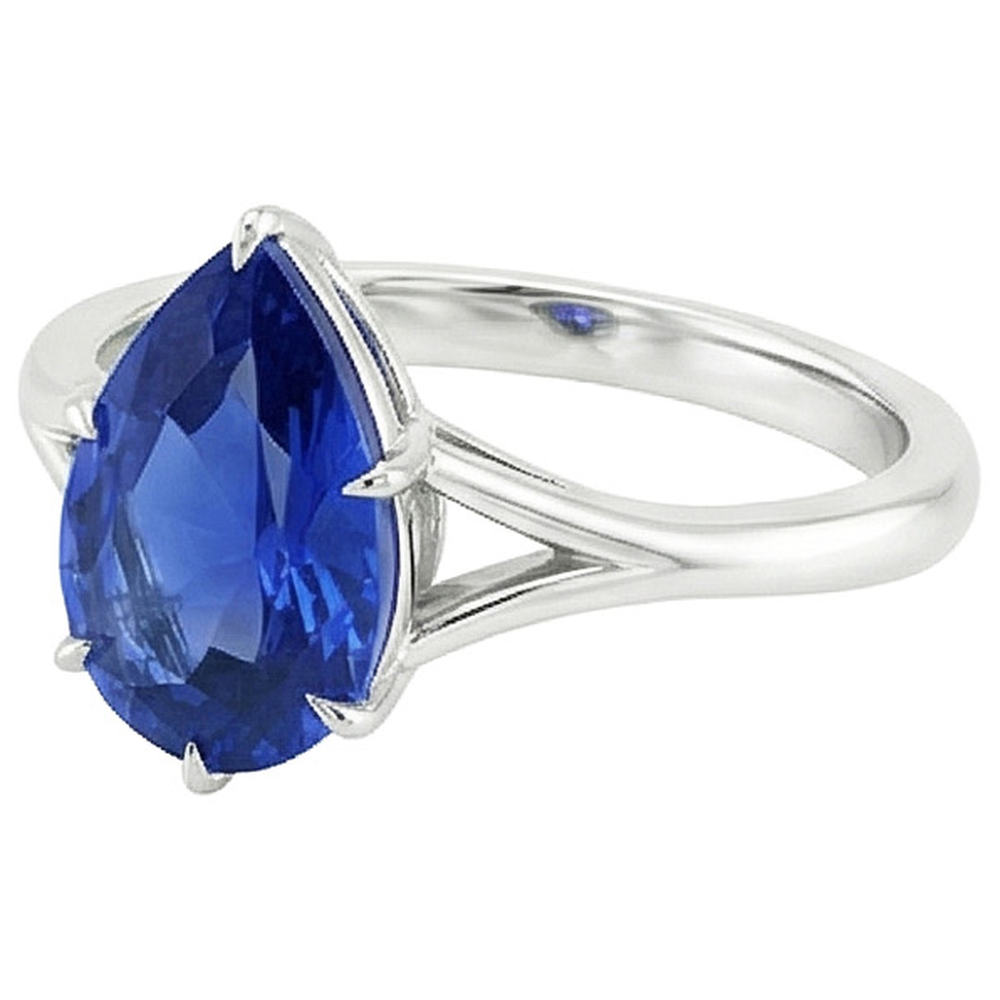 echter pear diamant 2.50Karat ring Draufsicht