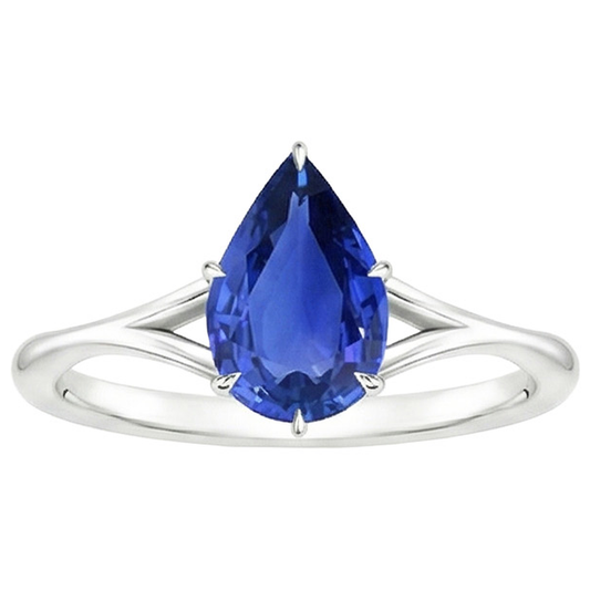 echter pear diamant 2.50Karat ring Profilansicht