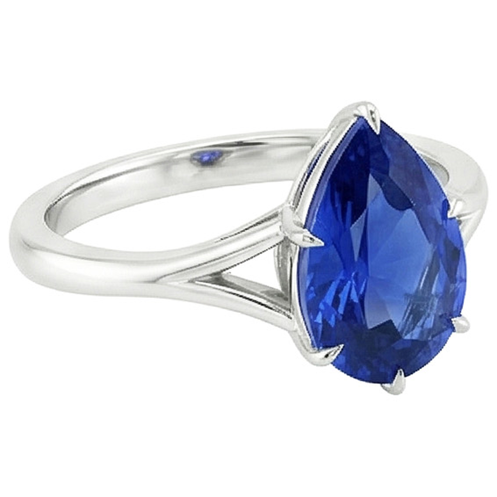 echter pear diamant 2.50Karat ring auf Weiß