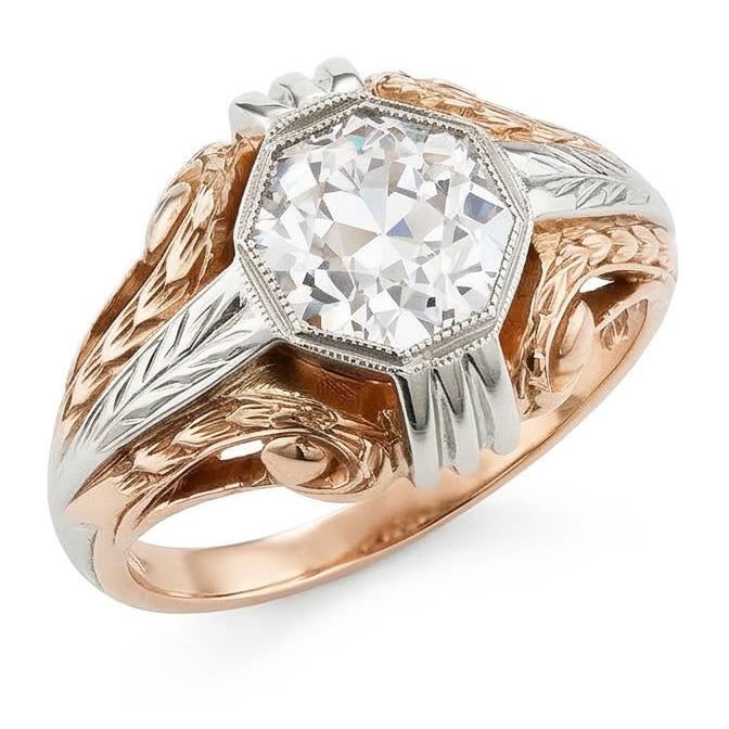 echter round diamant 2Karat ring Seitenansicht