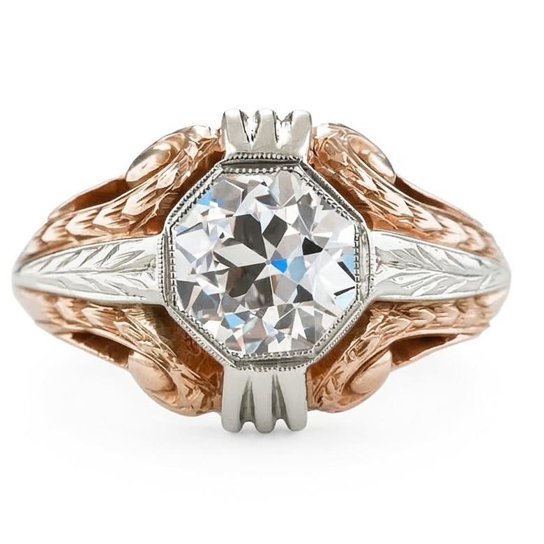 echter round diamant 2Karat ring Detailansicht